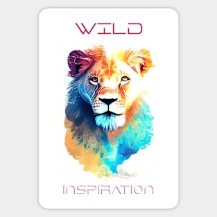 Lion Wild Nature Animal Colors Art Painting Sticker